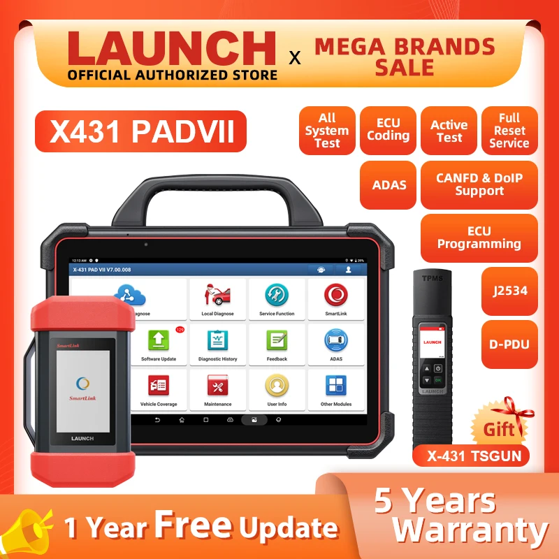 LAUNCH X431 PAD 7 VII PAD7 PADVII 자동차 진단 도구 J2534, 스마트 링크 자동차 스캐너 자동 진단 온라인 프로그래밍 OBD