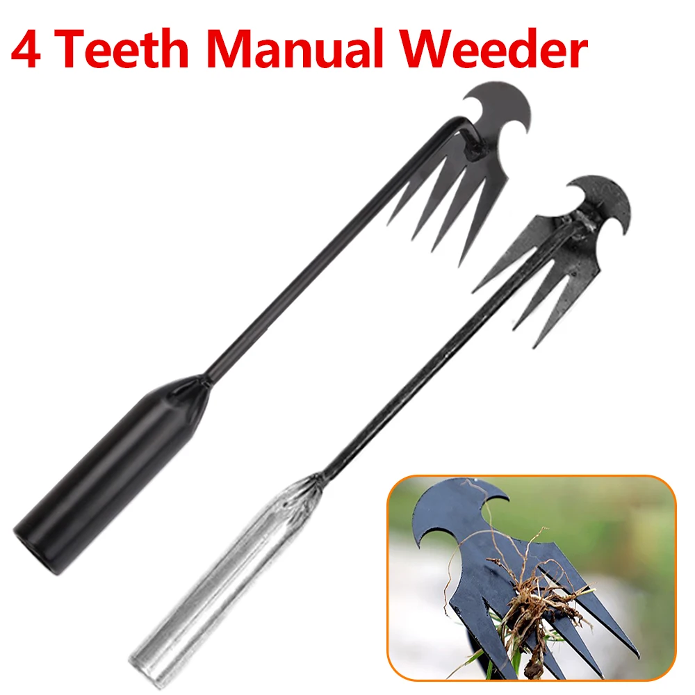 Garden Weeding Tool Weed Extractor Removal Agricultural Bonsai Tool Supplies Horticulture 4 Teeth Manual Weeder Garden Shovel 2