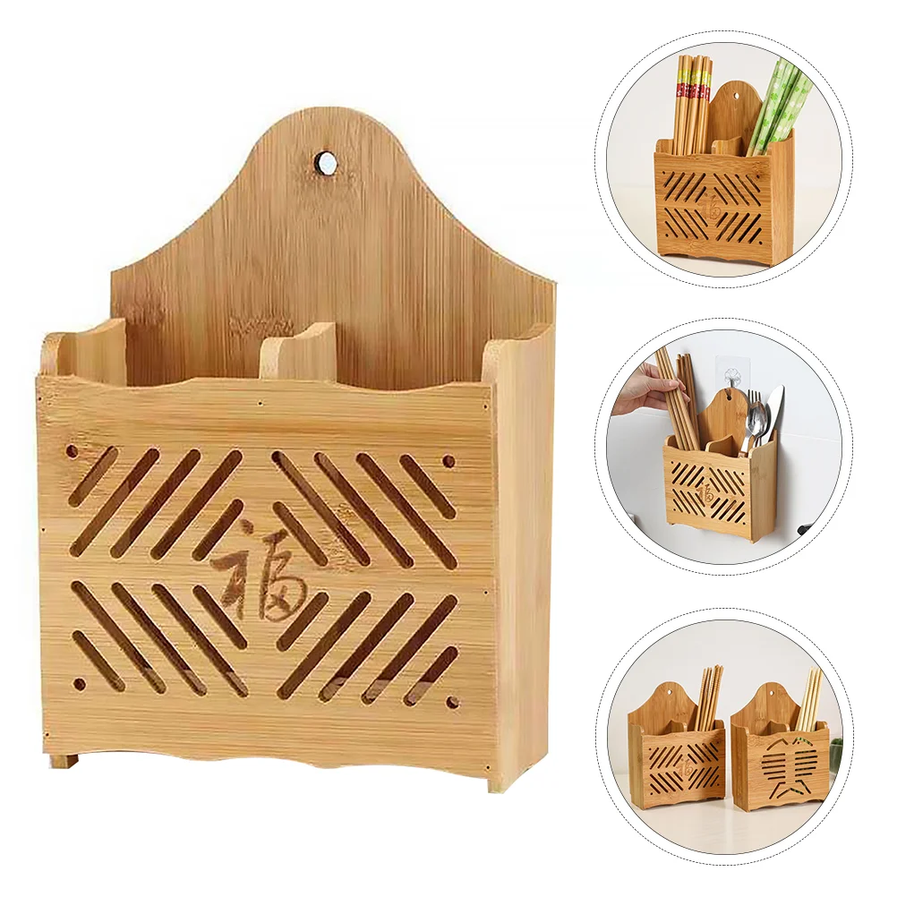 

1pc Natural Bamboo Utensils Chopsticks Holder Kitchen Flatware Organizer