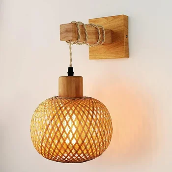 Bamboo Rattan Wall Lamp 1