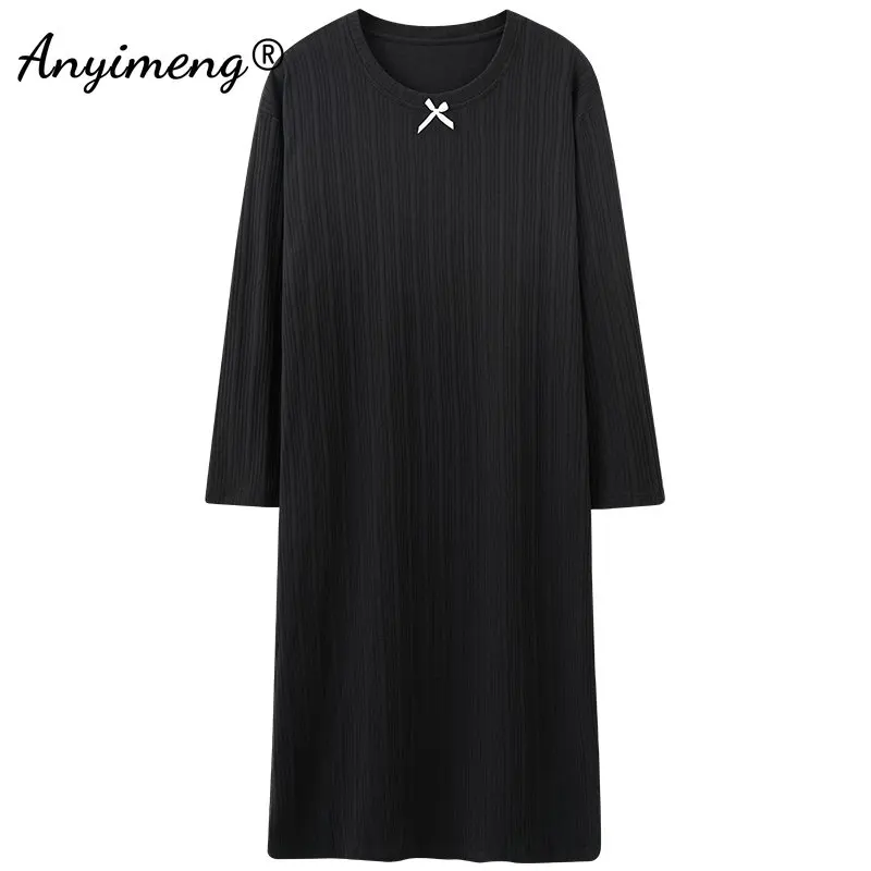 

Home Dress Women's Nightgowns Loose Size 4XL Dress High Quality Sleepwear Modal Nightgown Cute Long Sleeve Pijamas Lingerie