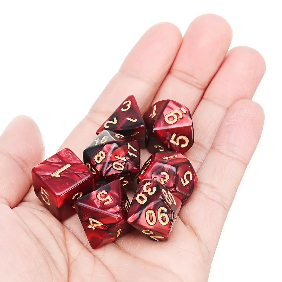 Polyhedral Dice Double-colors Red Black DND RPG TRPG Games Dice Set 7pcs/lot for Table Games Entertainment Party game dice dice set