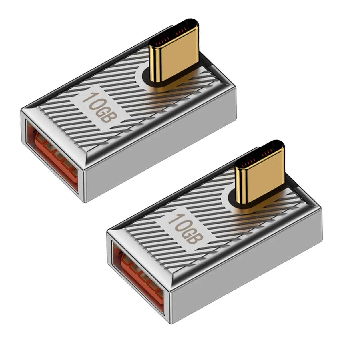 2Pcs 120W USB C to USB3.1 OTG 90&deg; Adapter 10Gbps USBC Male to USB3.1 Female Right Angle Data Connector for Legion Go