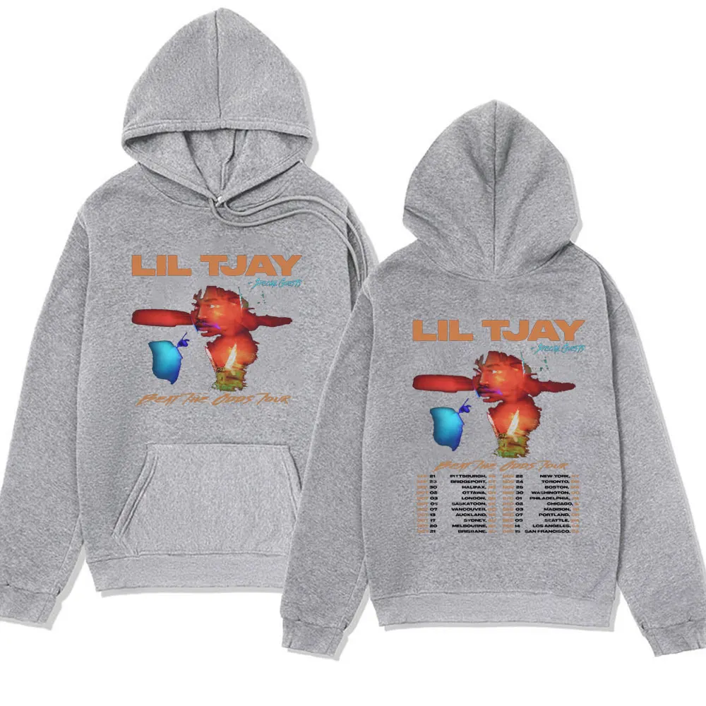 Rapper Lil Tjay Beat The Odds Tour Concert Hoodie Men's Women's Oversized Long Sleeve Hoodies Winter Fleece Sweatshirt Pullover