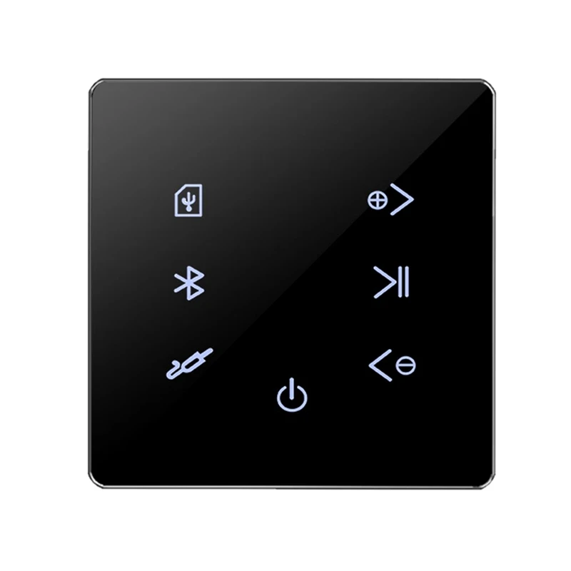 

2X Bluetooth Amplifier In Wall USB SD Card Music Panel Smart Home Background Audio System Stereo Hotel Restaurant(Black)