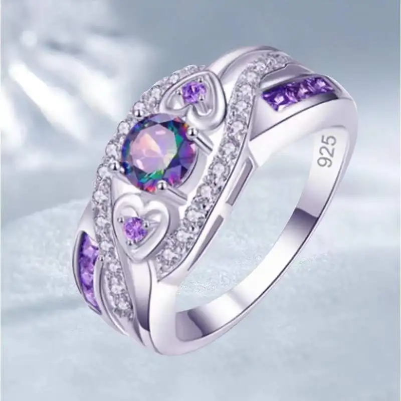 Luxury Rings for Women Natural Gem Cut Square Amethyst Ring Vintage Engagement Wedding Ring Jewelry Accessories Anel Feminino wedding rings finger rings womens ring jewelry rings ring jewelry