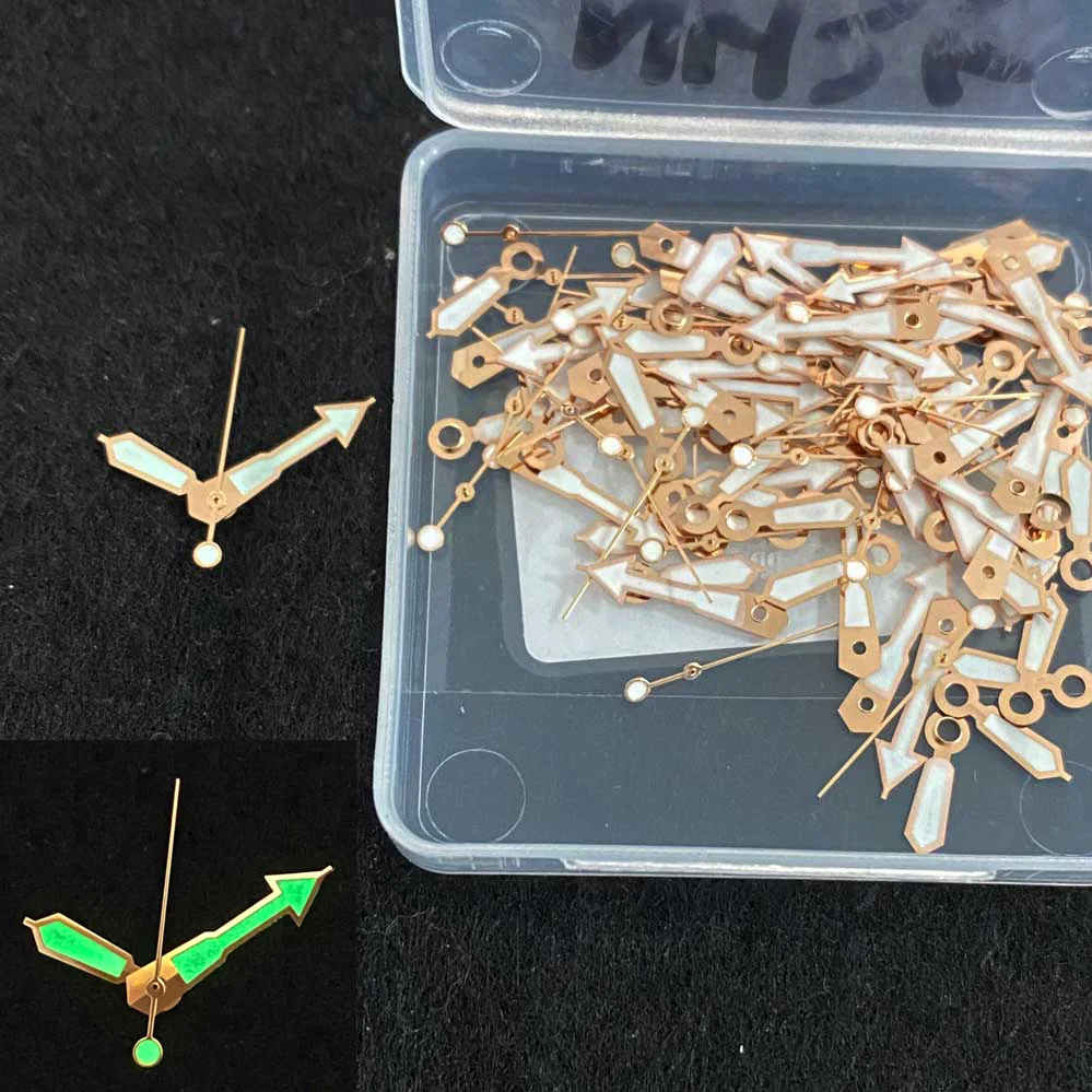 

Watch Hands for NH35/NH36/4R36/7S Movement Rose Gold Edge Green Luminous SKX009 Watch Accessories Watch Repair Parts
