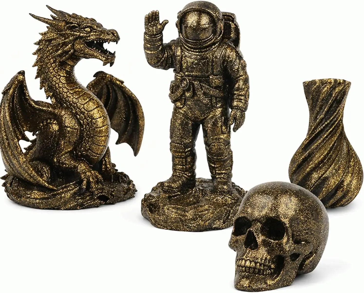 3D 프린터 필라멘트 갤럭시 글리터 PLA 필라멘트 1.75mm 3D 프린팅 필라멘트, 발렌타인데이 선물, 블랙 글리터 골드, 250g, 스풀