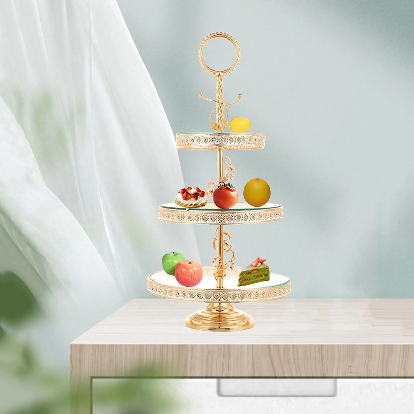 Storage Tray Dessert Tower 3 Layer Organizer Fruit Plate Serving Self-Help Cake Stand for Home Gift Decoration Snack Party