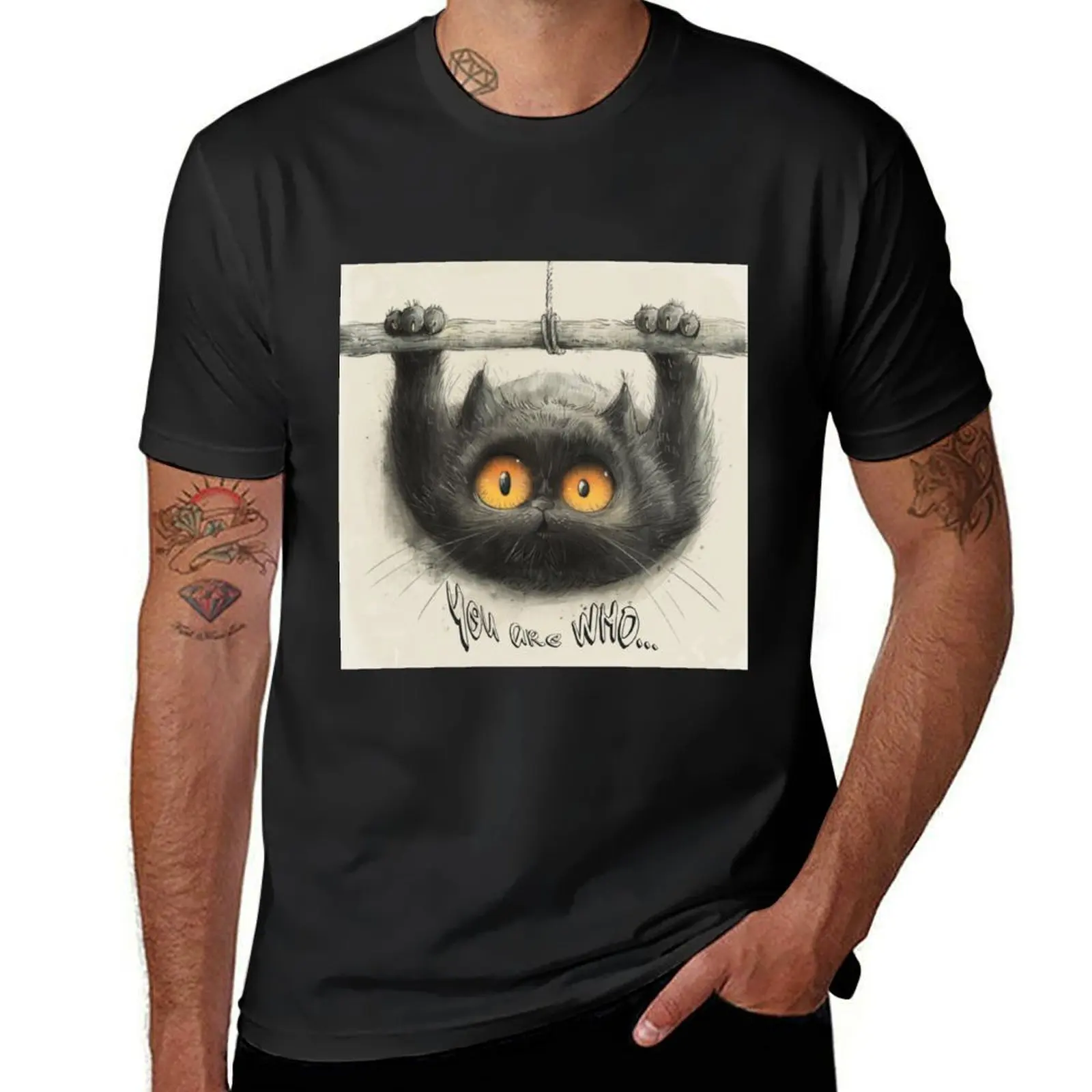 

Cat on the horizontal bar T-Shirt new edition summer top men t shirt