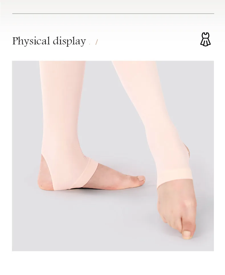 60D Mädchen Steigbügelstrumpfhose Damen Steigbügel-Tanzstrumpfhose Ultraweiche Ballettstrumpfhose Halten und Stretch Steigbügel-Leggings zum Tanzen/Schule – Detail 12