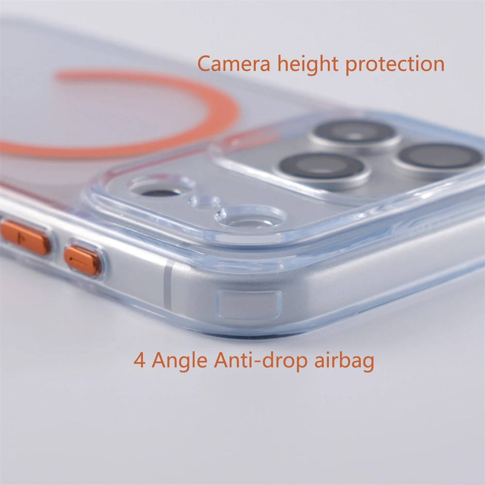 Luxury Matte Translucent Magnetic Bumper Case with Camera Protection and Hard Back Cover
