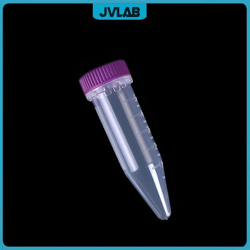 

Sterile Centrifuge Tube 5mL Laboratory Centrifugal Tube Sample EP Tube Purple Screw Cap Conical Bottom Clear DNase-/RNase-free