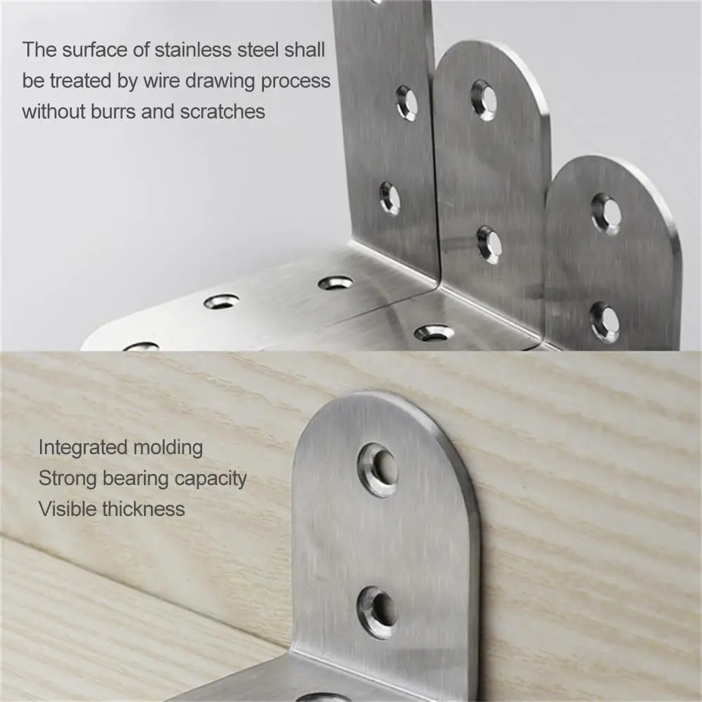 Description Picture 2 of itemStainless Steel Corner Bracket Hardware Thickened Square Corner Code 90-degree Right Angle L-shaped Fixed Bracket Connector