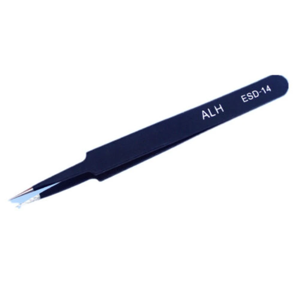 Premium Stainless Steel Anti Static Tweezers Kit 6pcs Maintenance Tool Set for Precision Work and Jewelry Making