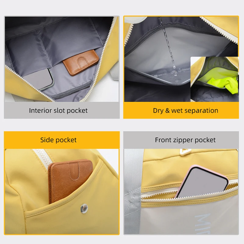 Women Yoga Handbag Dry Wet Separation Storage Pack Short Trip Duffel Bags Shoulder Packs Large Capacity Sports Fitness Bag