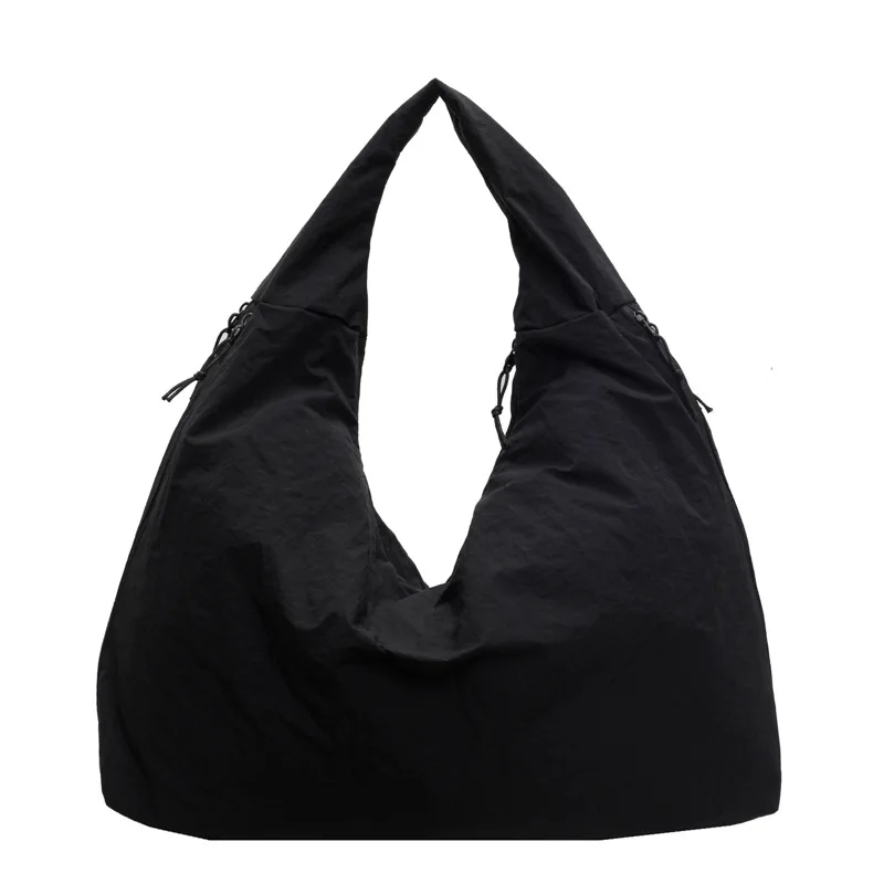 Solid Color Textured Draped Tote Bag for Women Large Capacity Shoulder Bag Versatile Lady Bags Shopping Bag 5