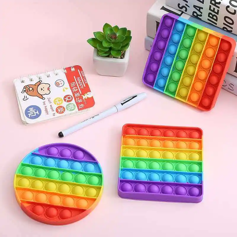 Fidget Push Bubble Silicone Sensory Stress Relief Toys ADHD Anxiety Kids Party Favors Stocking Stuffers Gifts Classroom_voghion.com