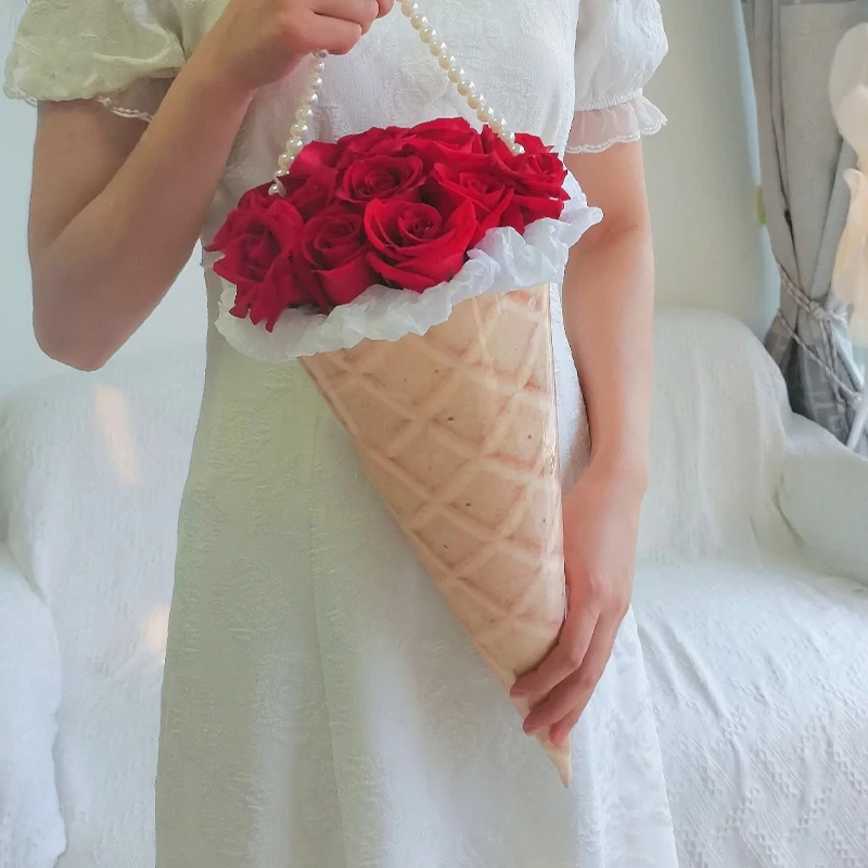 フラワーブーケ包装紙、厚手段ボール、アイスクリームコーン手作り