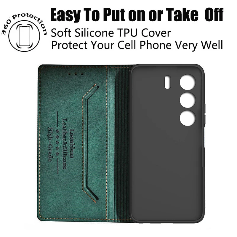 Leather Flip Wallet Phone Skin Case - Sleek Protective Holster Cover