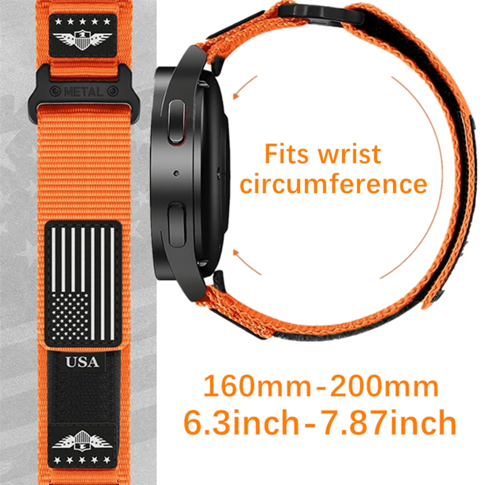 Premium Tactical Nylon Watch Strap with Metal Quick Release Buckle - USA Flag Design for Outdoor and Sports Enthusiasts