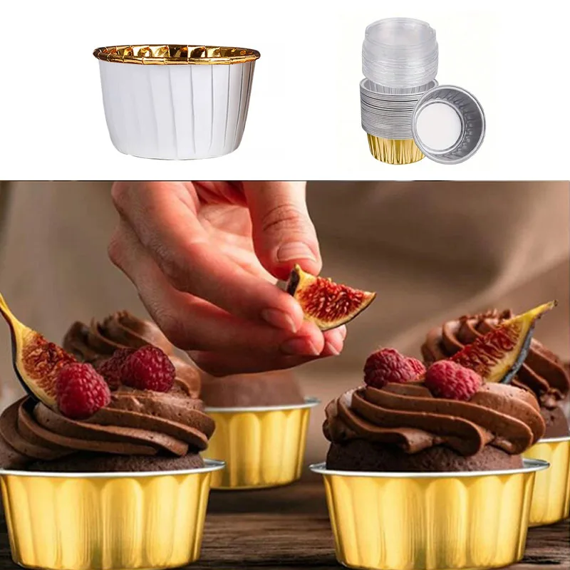 Disposable Aluminum Foil Tart Pans with Lids, Mini Pie Cupcake Baking Molds, Oven &... - SKU AFTP1535 - UGI Packaging