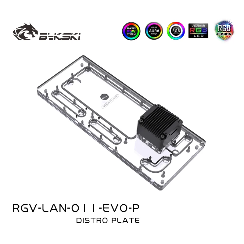 Piatto Di Bykski Distro Per La Cassa Del Computer Di Lianli O11 Evo Per La Pompa Ddc Di Sostegno Del Blocco Di Raffreddamento Ad Acqua Della Cpu/Gpu, 