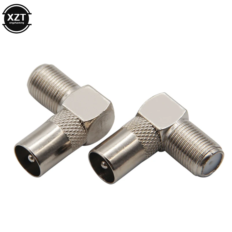 

1pcs/Set F-Type Female Aluminium Alloy 90 Degree Right Angle TV Aerial Antenna Plug Connector Adapter Plug to Socket Coax Cable