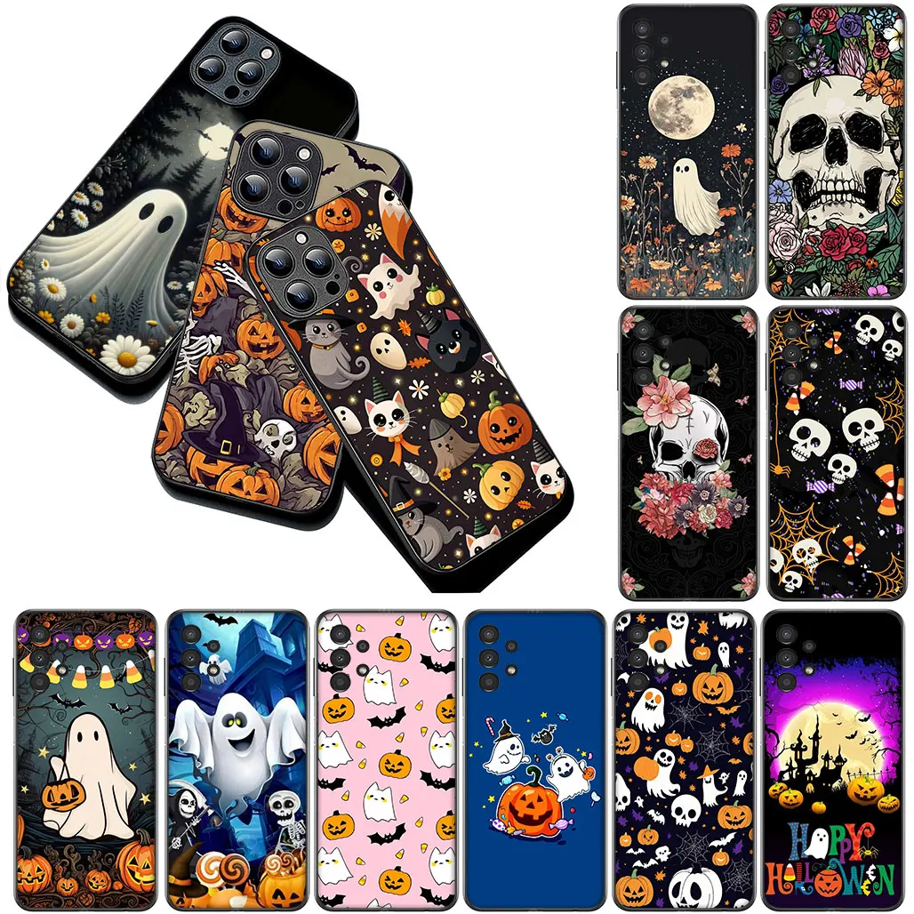 Little Ghost Halloween Pumpkin Flower Phone Case