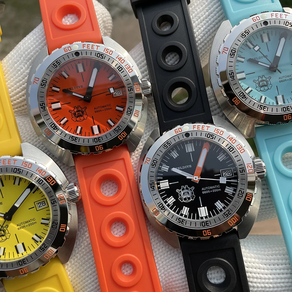 STEELDIVE Official SD1967 New Colorful Dive Watch 200M Waterproof Swiss Super Bright Luminous Sapphire Mirror Mechanical Watches
