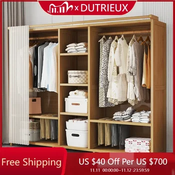 Space Saving Cheap Closet Modern Minimalist Nordic Display Lounge Open Wooden Wardrobe Storage Vestidores Trendy Furniture