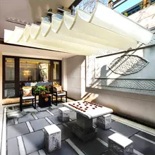  Customizable White Telescopic Wave Sun Shade Net Garden Courtyard Pavilion Canopy People Protection Breathable Sunshade Nets 