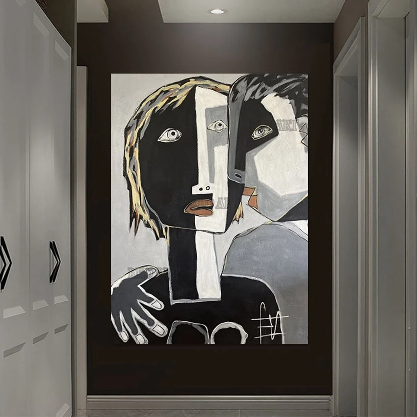 

Hotel Room Decor Abstract Picasso Figures Picture Art Modern Handmade Unframed Canvas Oil Painting Large Wall Artwork Craft