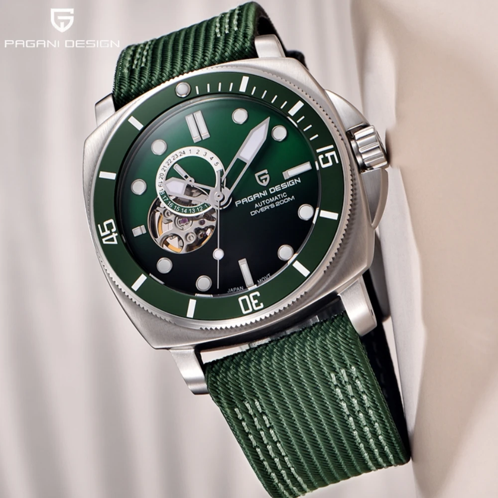 PAGANI DESIGN New Men Mechanical Watch NH39 PD1736 Sapphire Glass Stainless Steel Waterproof Clock Reloj Hombre