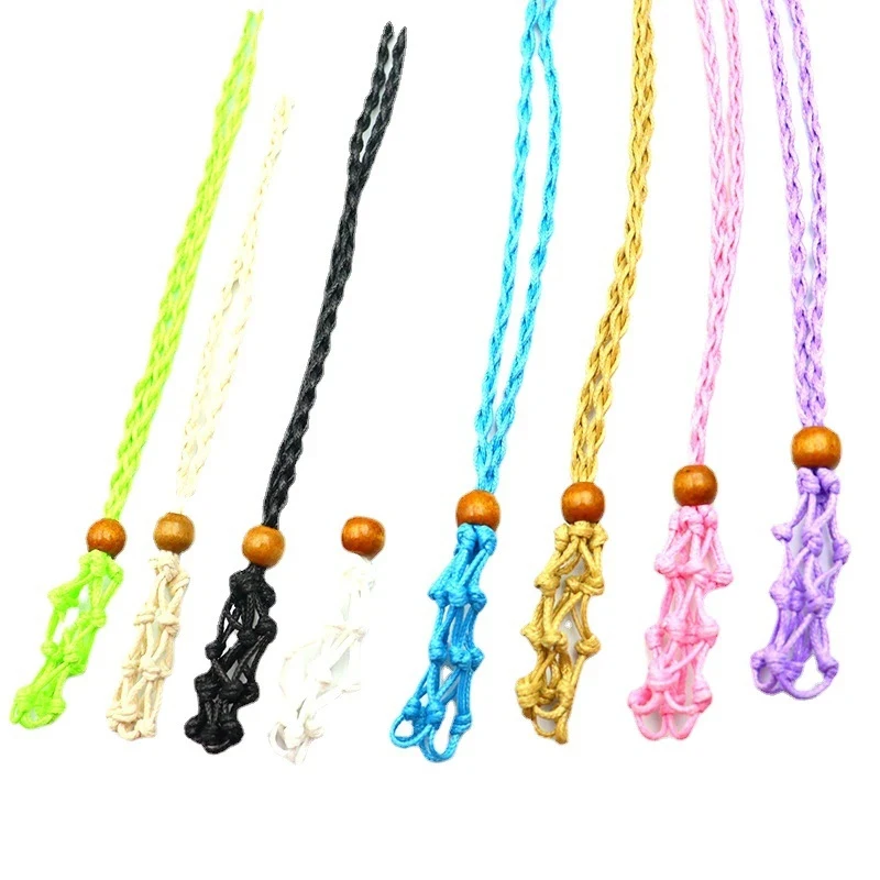 DIY Necklace Cord Empty Meditation Stone Holder Net Rope Quartz Crystal Stone Pendant Ornament Cord Jewelry Making Accessories