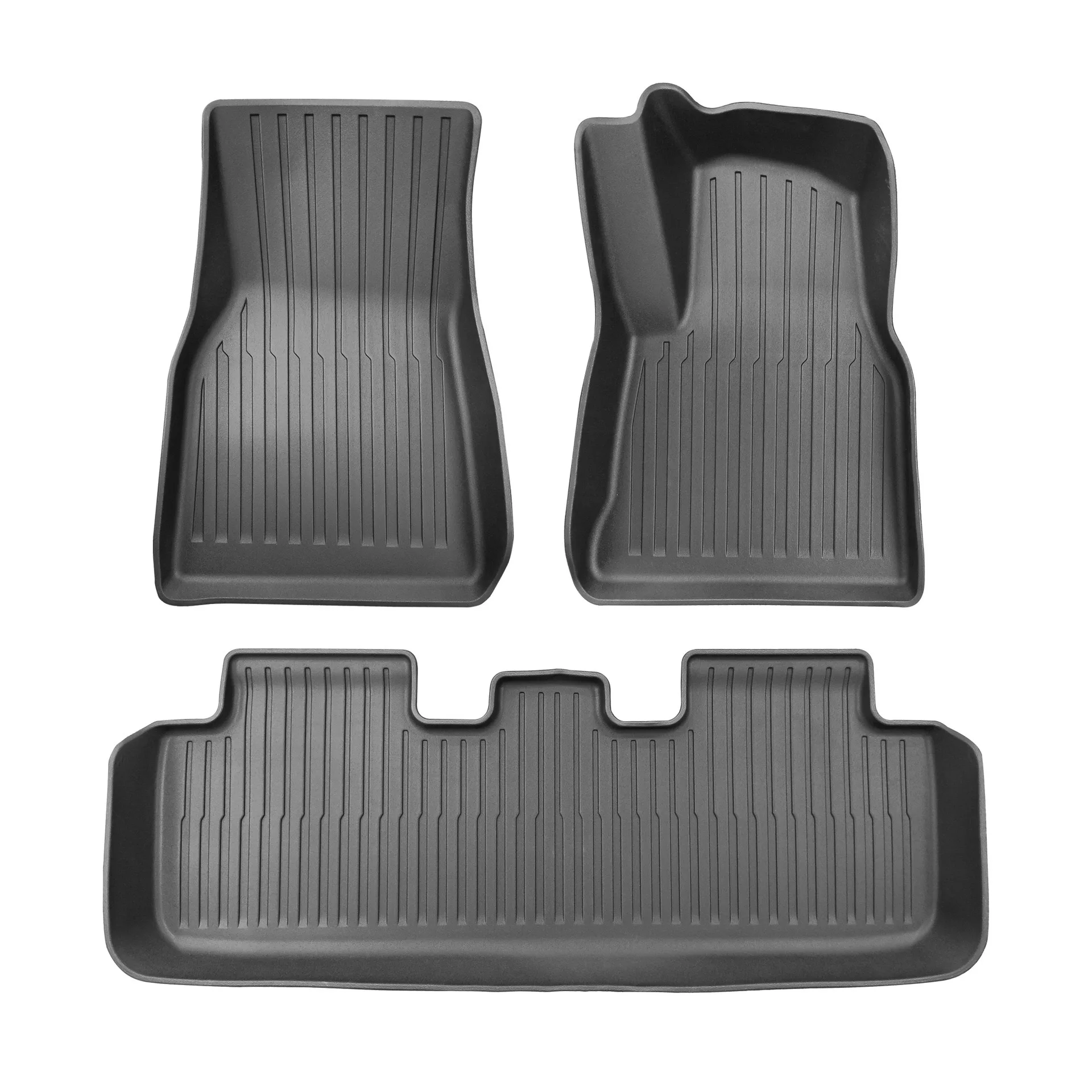 Car Floor Mats 3pc for Tesla Model Y Four Seasons Waterproof Non-Slip TPE Special Car Accessories