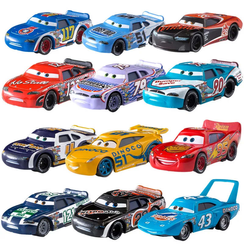 Cars 2 3 Disney Pixar Lightning McQueen Chick Hicks Doc Hudson Mater 1:55 Diecast Metal Alloy Model Racing Boy Birthday Gift Toy