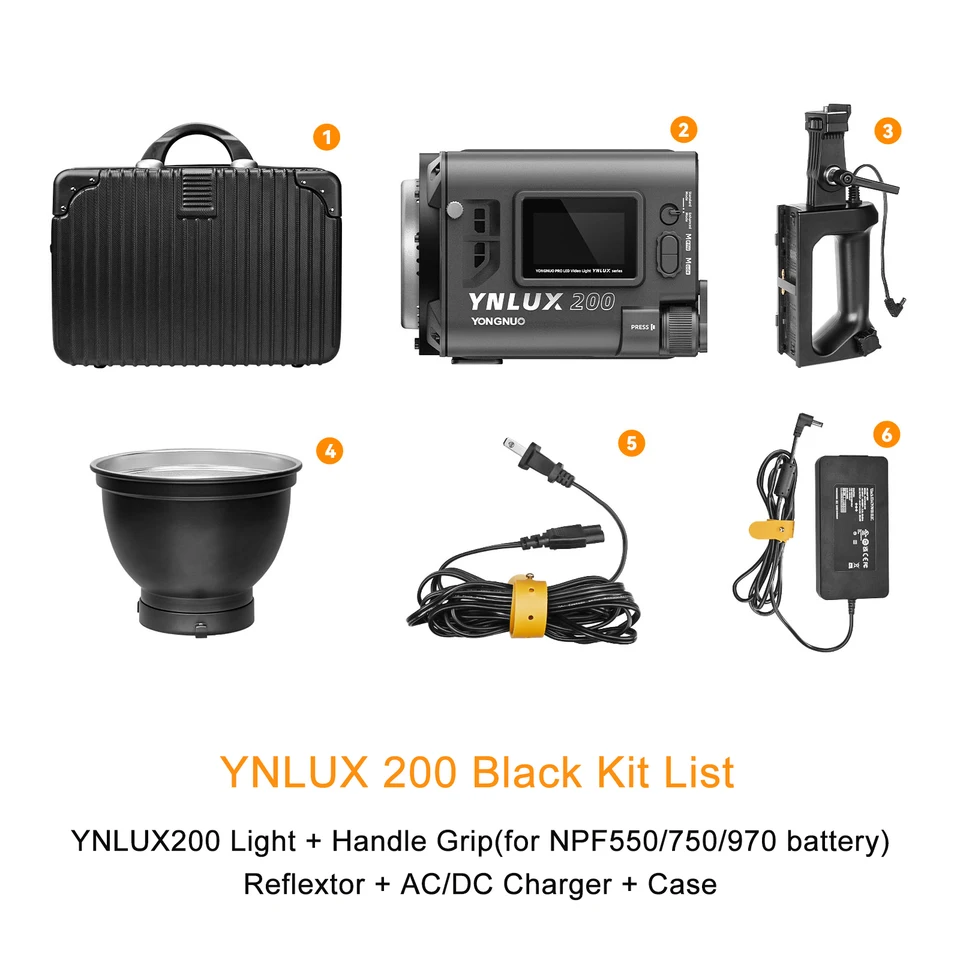 YONGNUO LUX200 YNLUX200 200W 2700K-6500K Bowens Mount Handheld