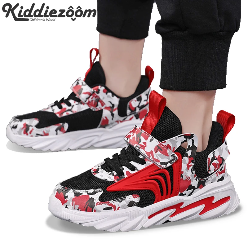 

New Spring Kids Mesh Shoes Fashion Print Boys Lightweight Sneakers Comfortable Running Walking Children's Sport Shoes Non-Slip