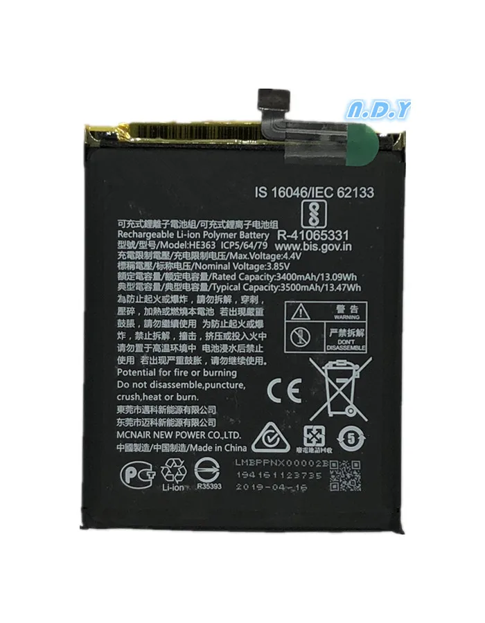 

Original HE363 3500mAh Battery For Nokia X7 TA-1131 TA-1119/Nokia 8.1 TA-1119 TA-1128 HE 363 Batteries Bateria