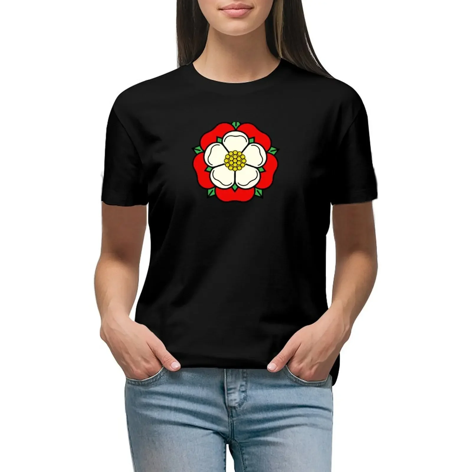 Tudor Rose T-Shirt Summer Top Lady Clothes T-Shirt Dress For Women Graphic