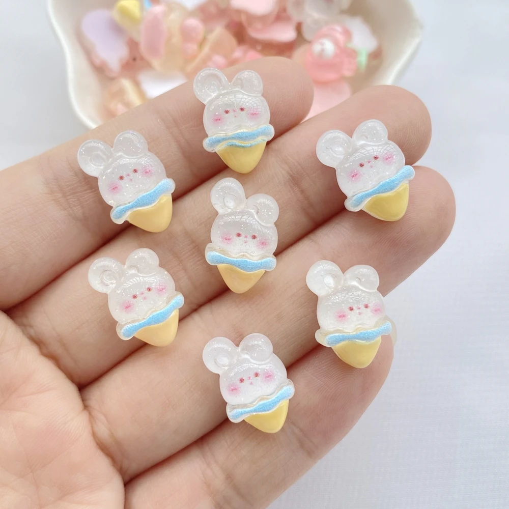 20 Stück Neue Niedliche Mini-Harz-Figuren: Lollipop, Kuchen, Hasen-Serie, Flache Ornamente für Schmuckherstellung, Maniküre und Haarschmuck – Detail 6