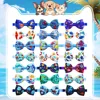 10PCS Summer New Dog Bow Tie Beach Series Handmade Adjustable Cartoon Print Pet Collars Neckties For Dog Pet Dog Accessories 4