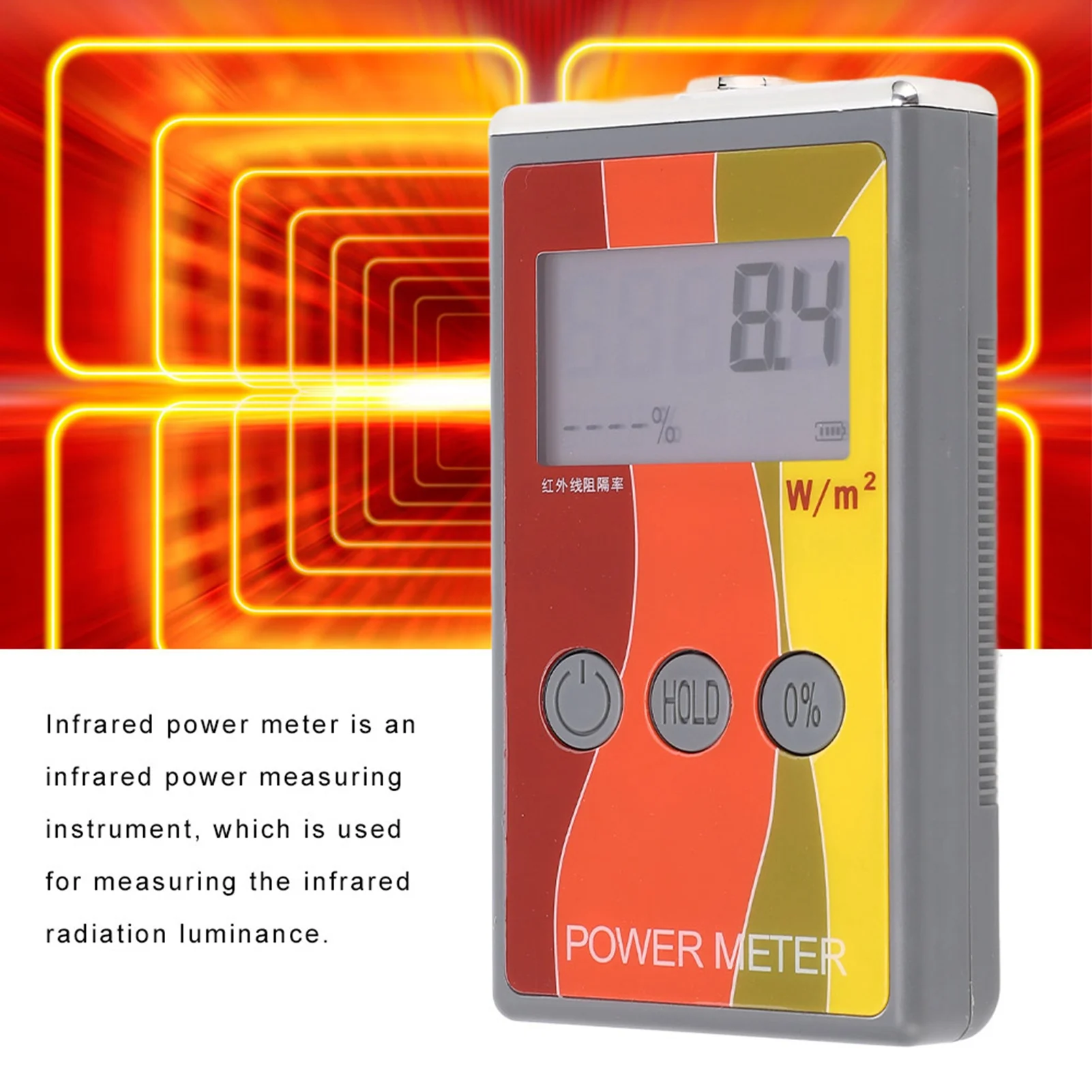 IR Power Tester IR Infrared Power Meter Handheld Meter Infrared Radiation Luminance Rejection Detector