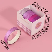 5 rolls/box of colorful gold sprinkled washi tape, simple decorative tape and notebook decoration materials, gift for the family 2