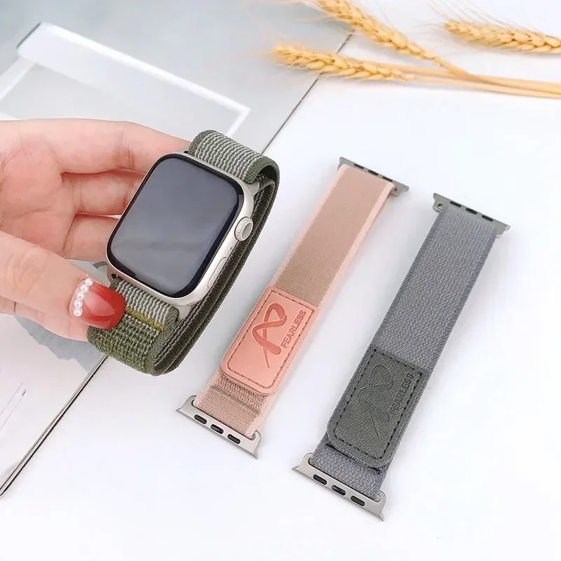 애플 워치 밴드용 트레일 루프 스트랩, 울트라 49mm, 44mm, 40mm, 45mm, 41mm, 38mm, 42mm, 나일론 팔찌, 아이워치 9, 7, 8, SE, 6, 5, 4, 3 용