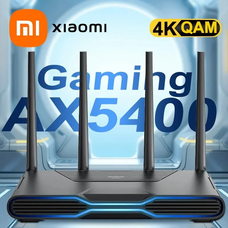 샤오미 레드미 게이밍 와이파이 라우터, AX5400 메시 와이파이 6 2.5Gbps RGB 조명 효과, 게임 네트워크 포트, 게임 가속 전용