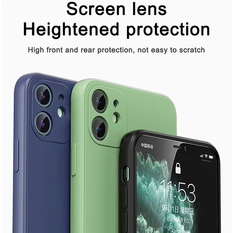 Luxury original liquid silicone phone case for iPhone14 15 13 12 11 Pro Max Mini X XR XS 7 8 Plus Shockproof Soft Case