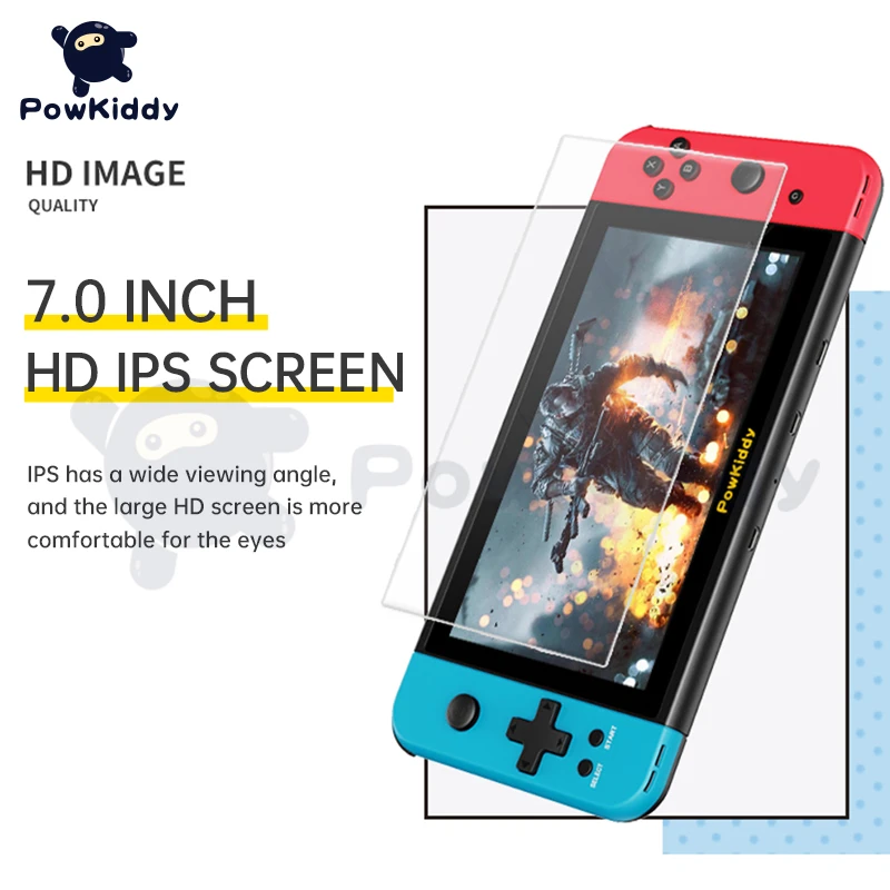 NEW POWKIDDY X2 7 "IPS Screen Handheld Game Console Built-in 11 Simulator PS1 3D Game Retro Arcade Ultra-thin Console 2500 Games