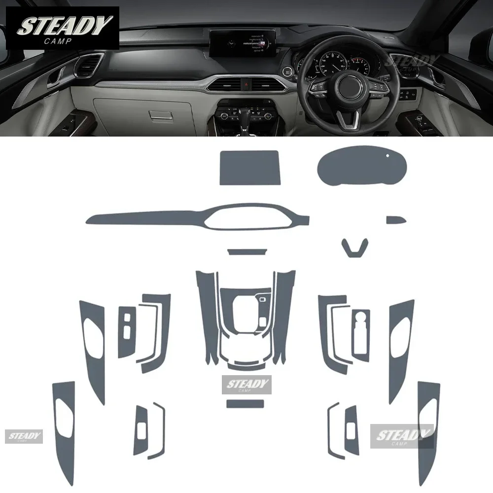 Mazda CX-9 2020-2023 자동차 인테리어 센터 콘솔 투명 TPU 페인트 보호 필름 안티 스크래치 스티커 LCD 화면 PPF